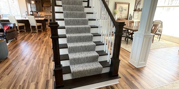 refinished hardwood stairs, custom stained  