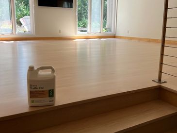 white washed maple hardwood floor finished with Bona traffic HD 