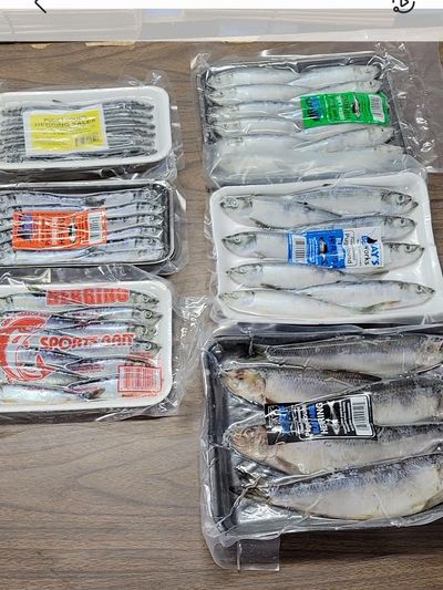 Yellow, orange, red, green, blue, black label herring for sale! We ship nationwide! Call to order!