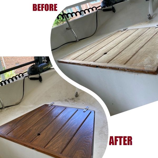 Boat woodwork refinished