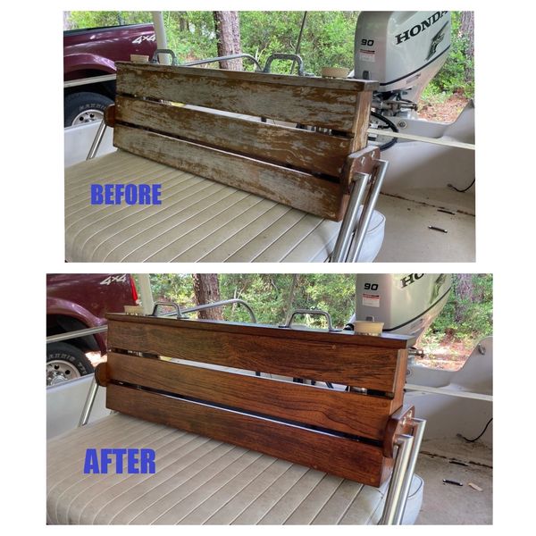 Boat woodwork refinished