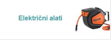 Electric measuring tape tool with an orange and black design.