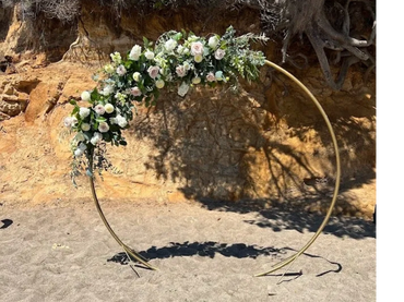Moongate circle wedding arbor arch with flowers