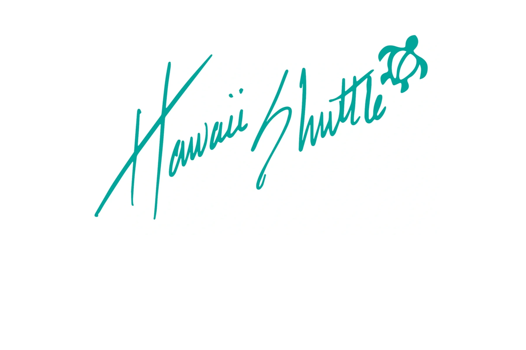 logo for hawaii shuttle. letters and a turtle