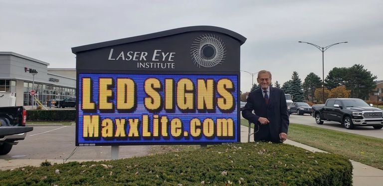 Sitto Signs Delivers a custom shaped sign for the Laser Eye Institute. With a MaxxLite LED Sign.