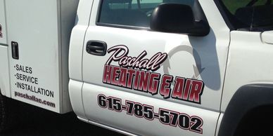 Vehicle Lettering for Paschall Heating and Air
