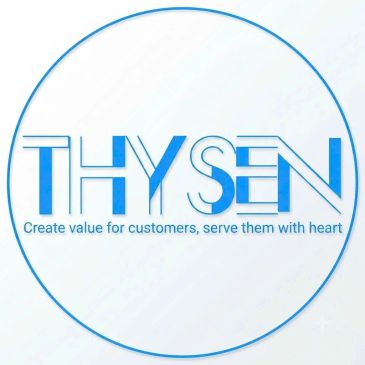 Logo ThySen với câu khẩu hiệu phục vụ khách hàng.