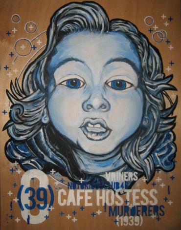 Cafe Hostess (Theda) 2010 
Acrylic and Pencil on Luan Door