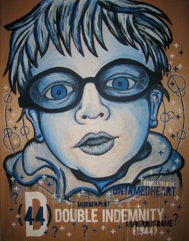Double Indemnity (Keaton) 2010 
Acrylic and Pencil on Luan Door