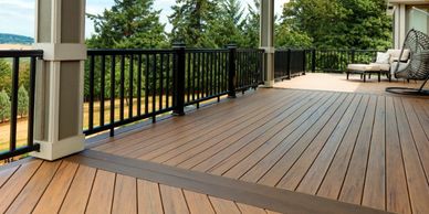 exterior remodeling deck premium product Timbertech Azek railing deck design build hidden fasteners
