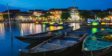 Boats in the river of Hoian