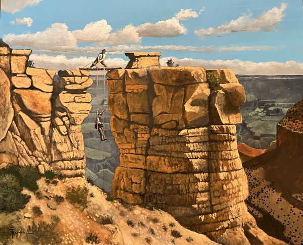 Grand Canyon Pioneers (Sold)
Oil on Board 16 x 120