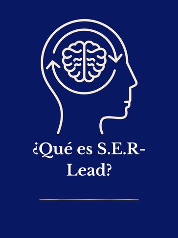 Illustration of a brain inside a head with the text '¿Qué es S.E.R-Lead?'
