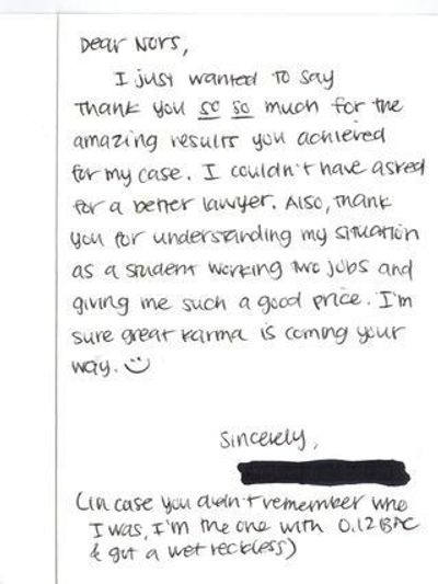 Helping appreciative clients with their DUI has rewards beyond the money.