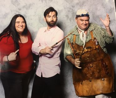 David Tennant with his wand that we made to look like the Tenth Doctor Who Sonic Screwdriver.