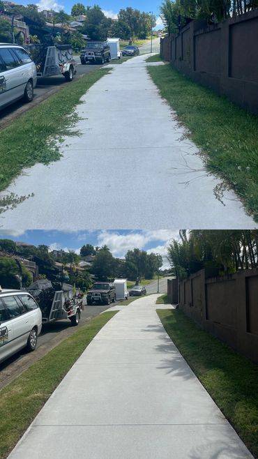 Freshly cut footpath edges