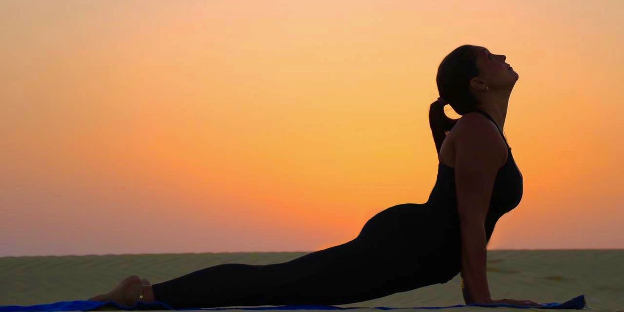 Mariam Founder of beit mariam upward dog in the desert