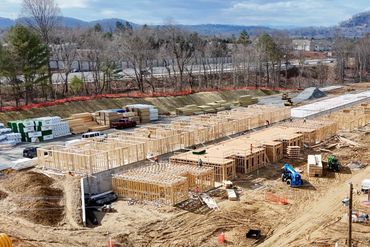 Monthly aerial progress photo for site management of large-scale construction