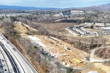 Monthly aerial progress photo for site management of large-scale construction