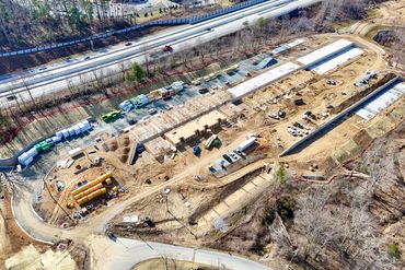 Monthly aerial progress photo for site management of large-scale construction
