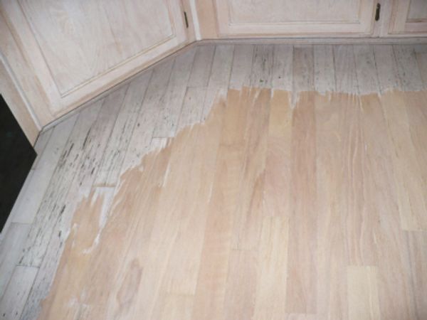 Red oak engineered with whitewash finish before sanding