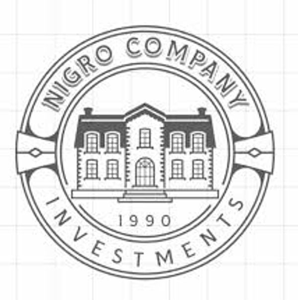 Logo of Nigro Company Investments featuring a classic building and year 1990.