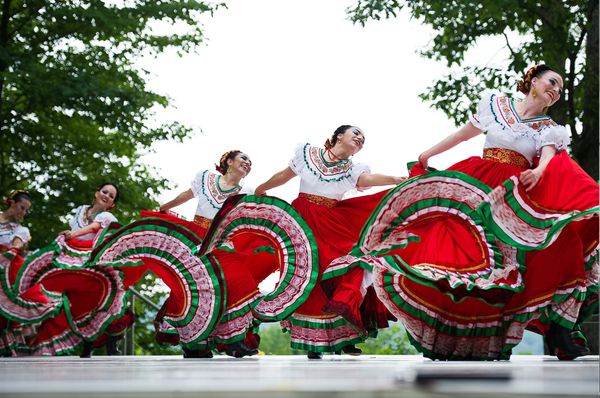 Calpulli Mexican Dance Company performs "Sones Jalicienses" at Jacob's Pillow Festival.