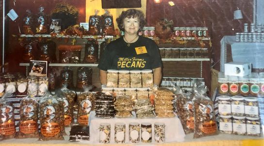 Ruth Miller selling her candies and pecans