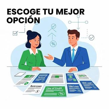 Segundo paso: explora opciones de financiamiento y elige la que mejor se adapta a tu empresa.