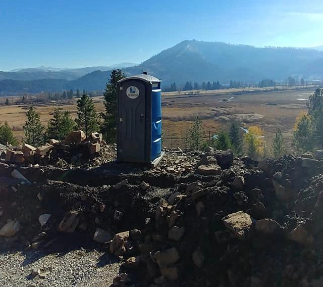 Portable toilet with a view.