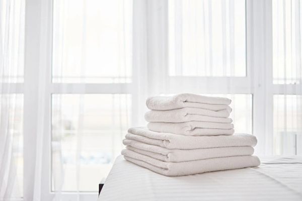A stack of folded towels