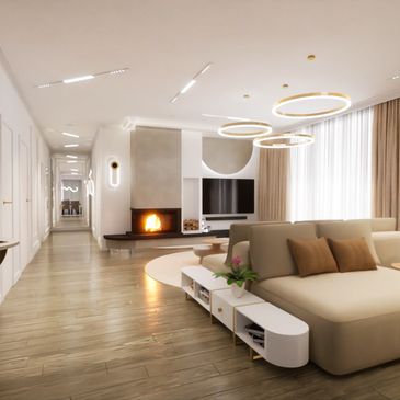 wizualizacja wnętrza salonu