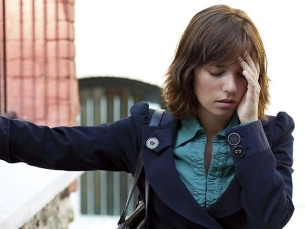 A woman having balance problems