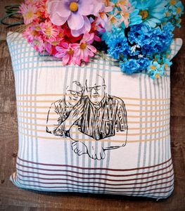 grand papa et grand maman sur un coussin personnalisé