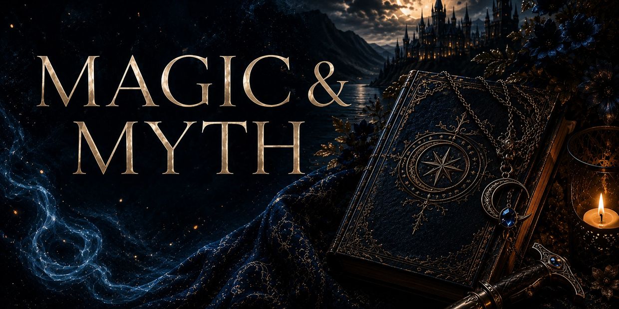 Magic and Myth banner for Ajay Howarth, Australian author of romantasy and fantasy romance featuring