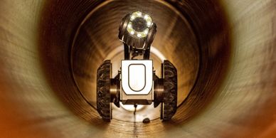 Allen's Draining Cleaning & Septic Pumping of Maine camera inspects small and large pipes.