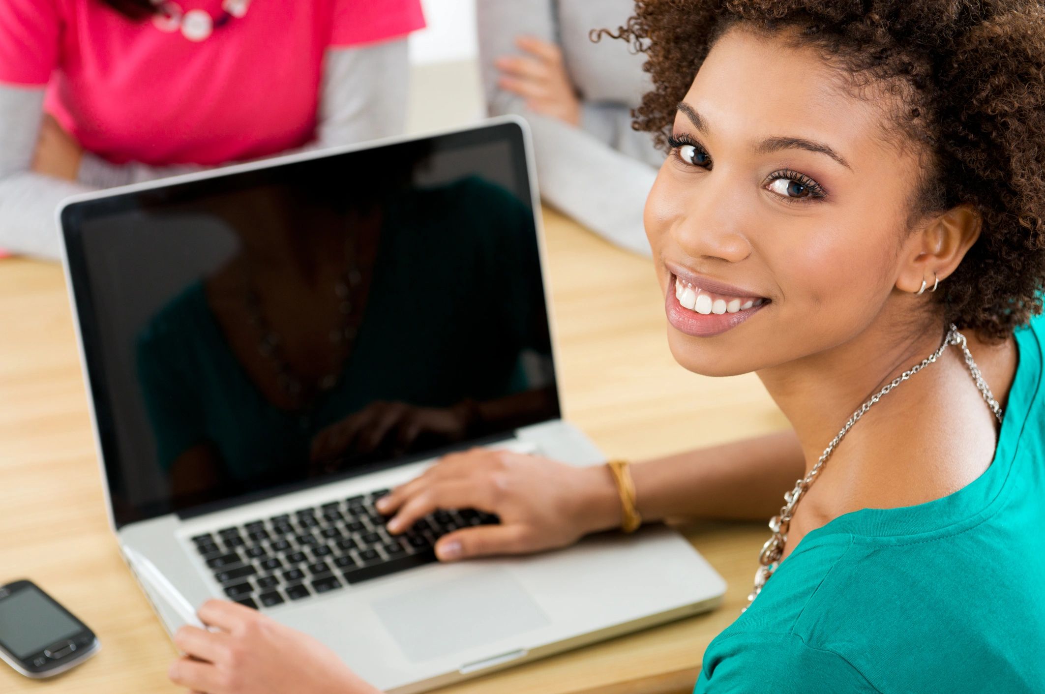 Young woman working on a laptop