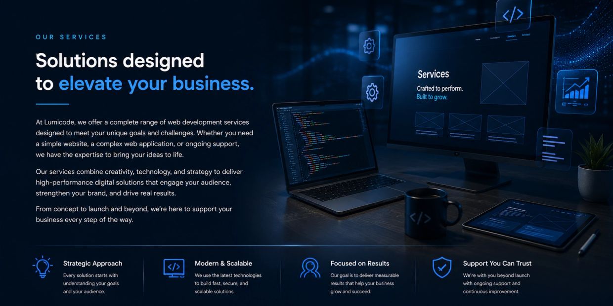 Web solutions designed to elevate your business.