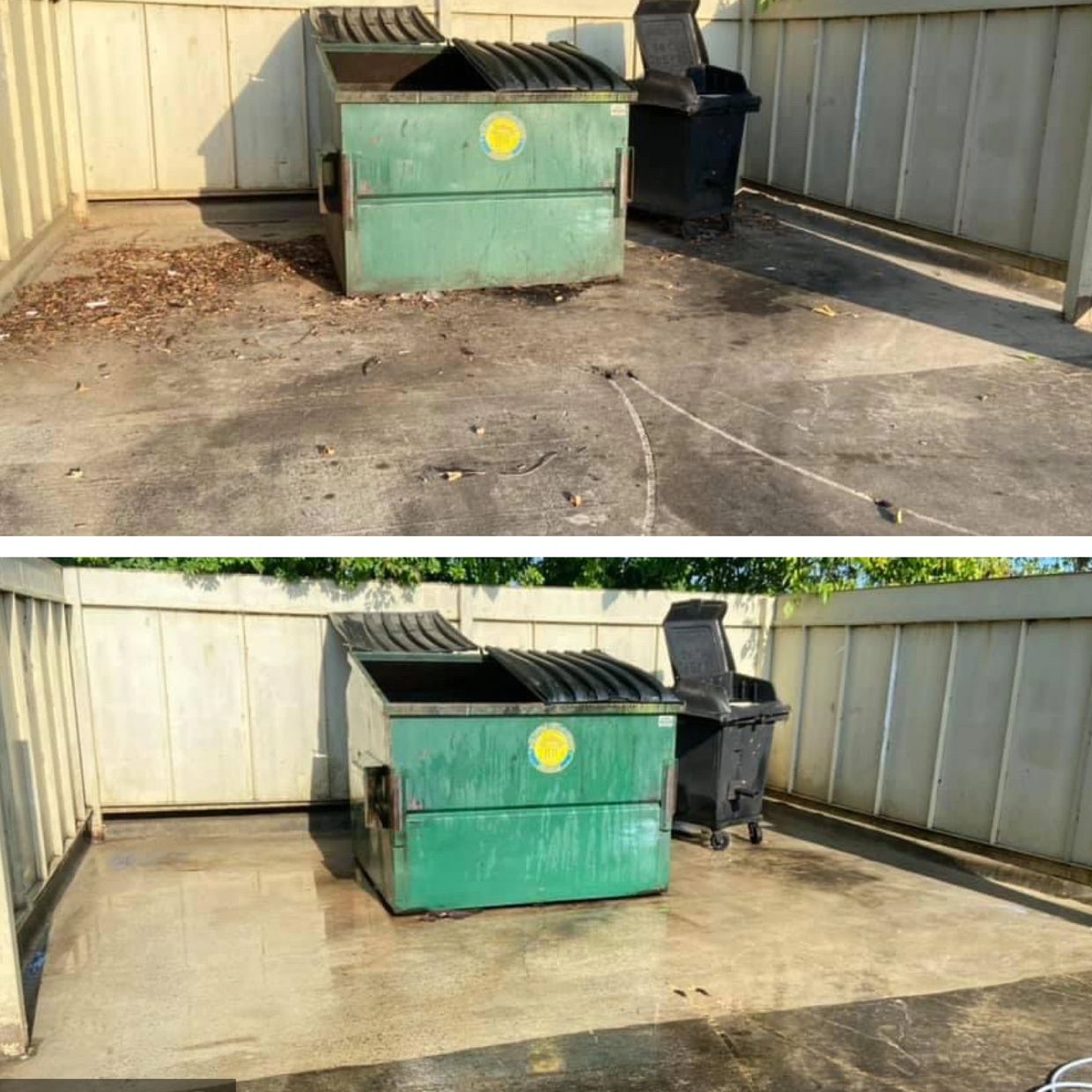 Commercial restaurant dumpster pad cleaning in Howard County Maryland Laurel MD pressure washing 