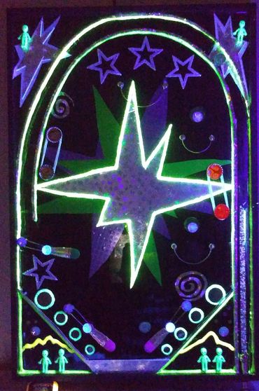 Alien invasion pinball resin/mixed media
$500. SOLD