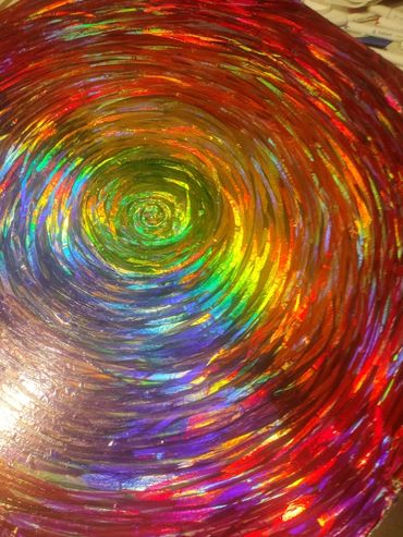 Spiraling. Resin/mylar 36×36
$1500.