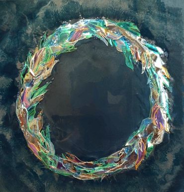 Coastal Wreath Resin/ vinyl
31 x 31 $400 SOLD