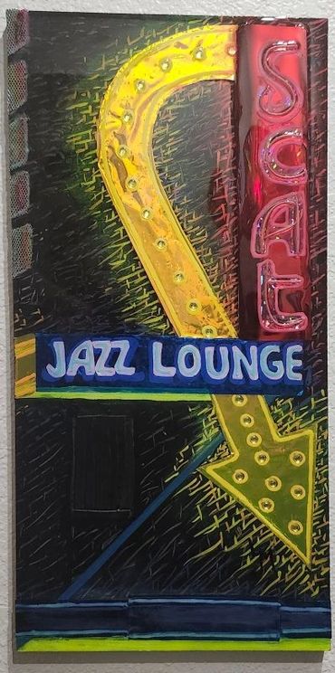 Scat Lounge resin/mixed media
24 x 12 $600