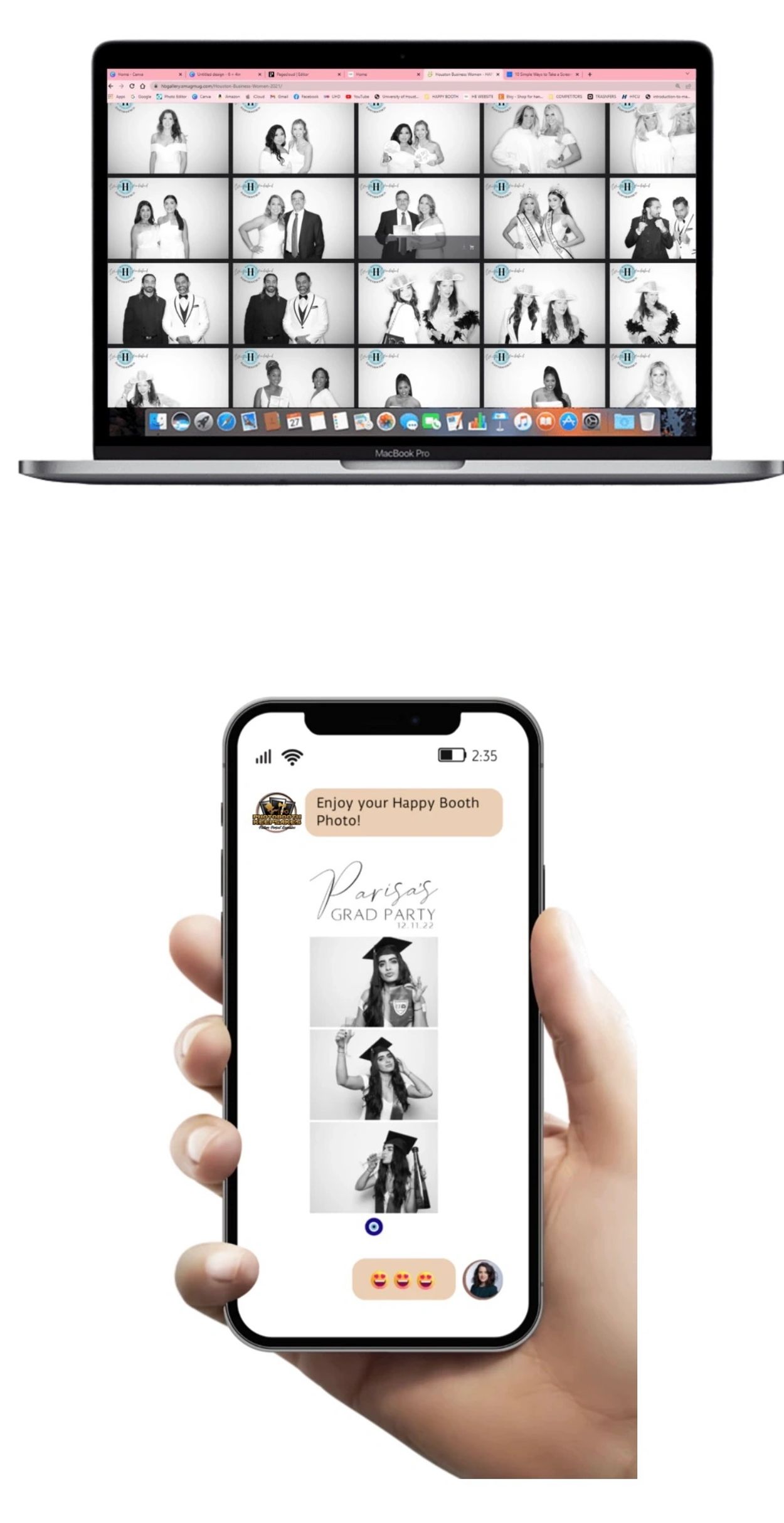 Glam Photo Booth rental in Lodi, Stockton, and Modesto