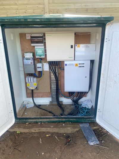 3 phase distribution board for outside lighting and EV chargers, surge protection Spd