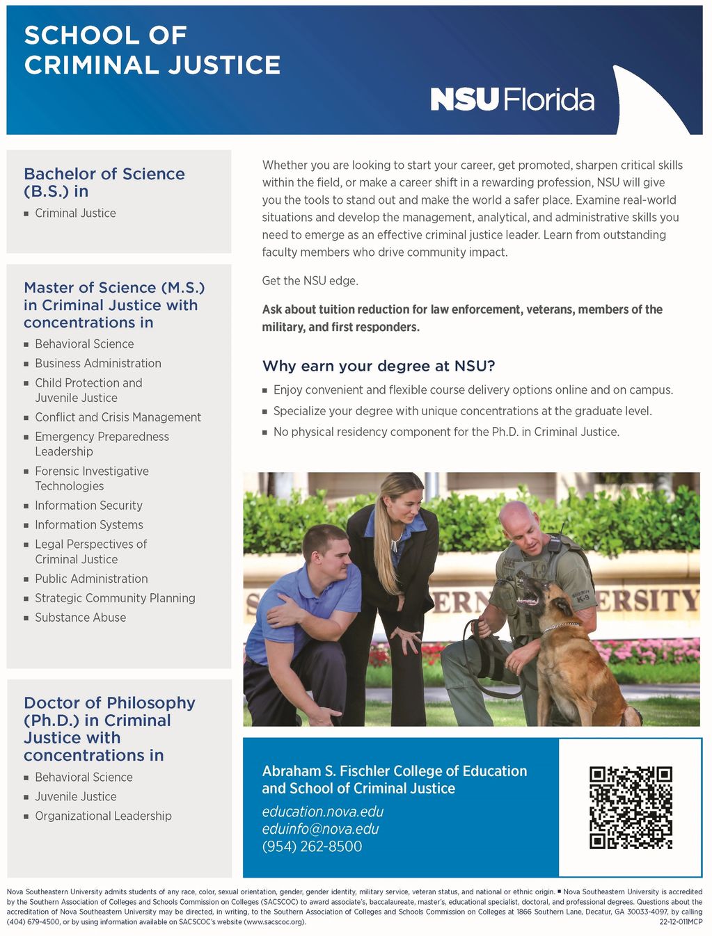 Nova Southeastern University
Master of Science in Criminal Justice