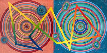 Scott McIntire, "Soundscape 1•20•2023" enamel on canvas, 30x60 inches, 2023