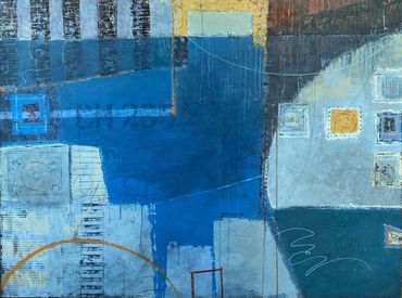 Pat Moseuk, "Fantastic Voyage" 36 x 48 inches, acrylic on wood panel.