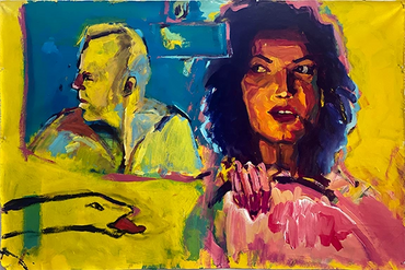 "What’s it feel like to Kill a Man" 40x60 inches, acrylic on canvas.