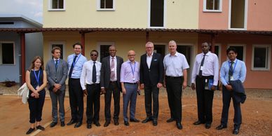 Fran Rijsberman GGGI, Minister Vidar Helgesen, Eckardt M.P. Dauck at Zero Carbon Designs ZCD Kigali
